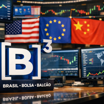 Mercado financeiro na Bolsa de São Paulo